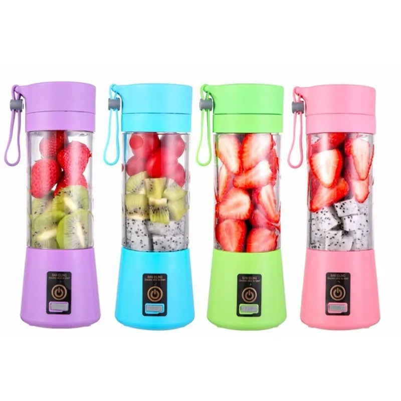 6 Blades Portable Juicer Cup Juicer Fruit Juice Cup Automatic Small Electric Juicer Smoothie Blender Ice CrushCup Food Processor